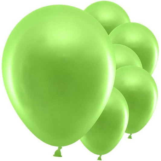 Green Metallic Balloons - 12" Latex (10pk)