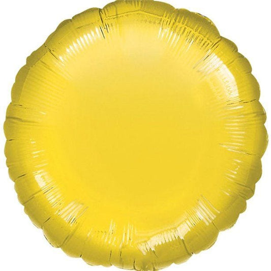 Yellow Round Balloon - 18'' Foil - unpackaged