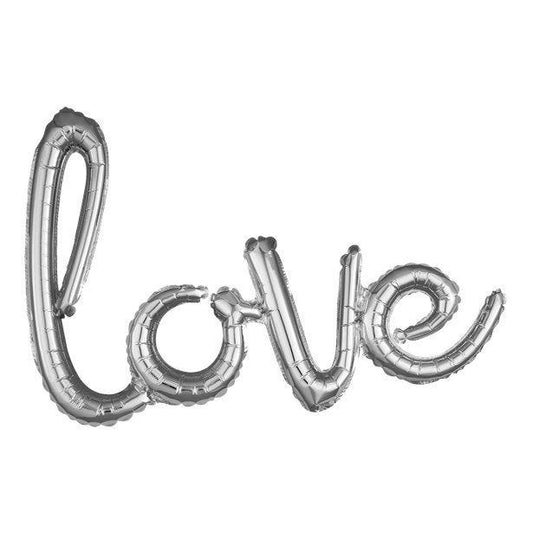 Silver Love Phrase Balloon - 31" Foil