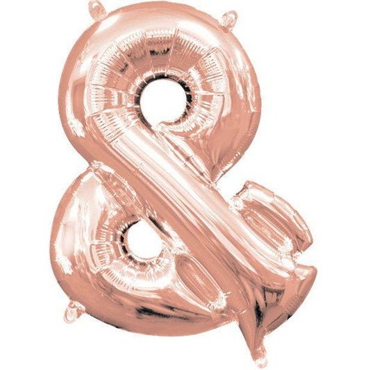 Rose Gold Ampersand Air Filled Balloon - 16" Foil