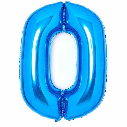 Number 0 Blue Foil Balloon - 34"