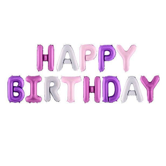 Pink & Lilac Mix Birthday Balloon Bunting - 3.4m