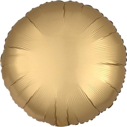 Gold Sateen Satin Luxe Circle Foil Balloon - 18"