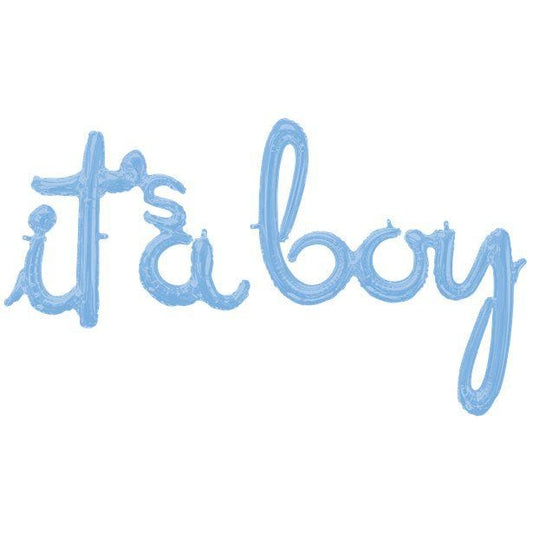 Baby Blue It's A Boy Phrase Balloon - 56" Foil
