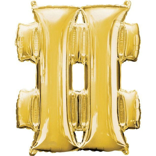 Gold Hashtag Balloon - 16" Foil