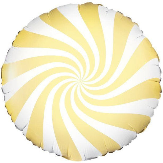 Light Yellow Candy Swirl Foil Balloon - 18"