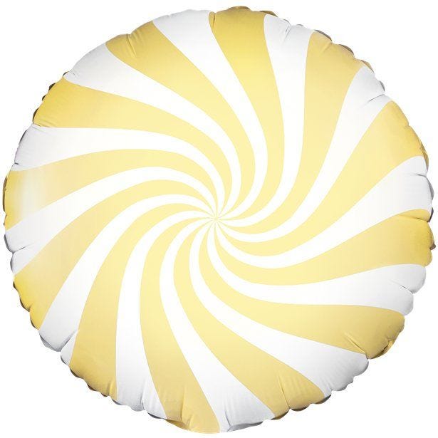 Light Yellow Candy Swirl Foil Balloon - 18"