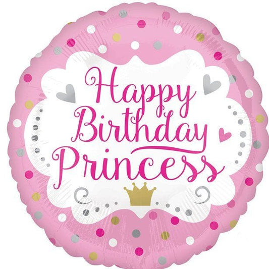 Happy Birthday Princess Balloon - 18" Foil