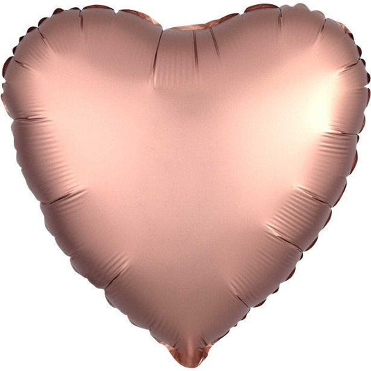 Rose Copper Satin Luxe Heart Foil Balloon - 18 "