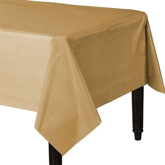 Gold Plastic Table Cover - 1.4m x 2.8m