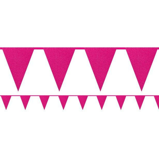 Hot Pink Glitter Paper Bunting - 6m