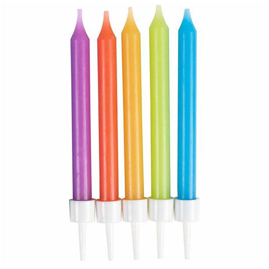 Colourful Assorted Candles - 6cm (10pk)
