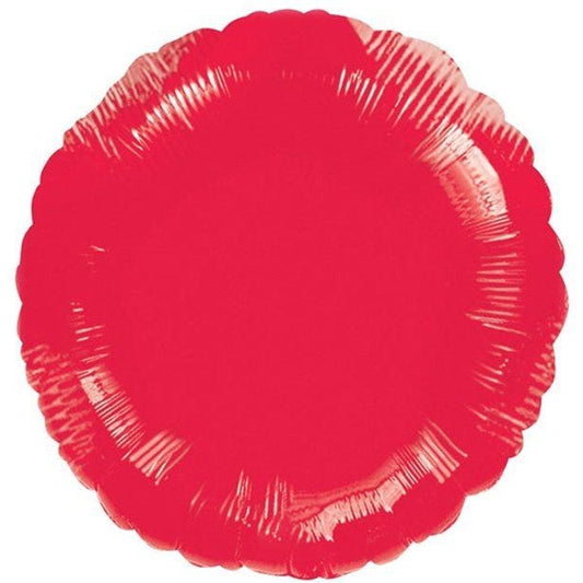 Metallic Red Round Balloon - 18'' Foil - unpackaged