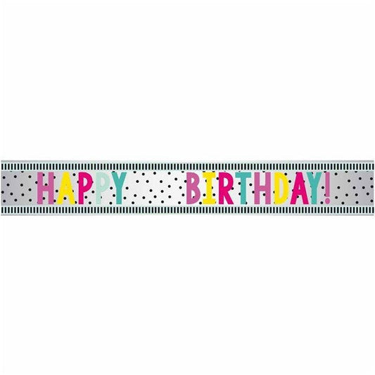 Happy Birthday Dots Add an Age Foil Banner