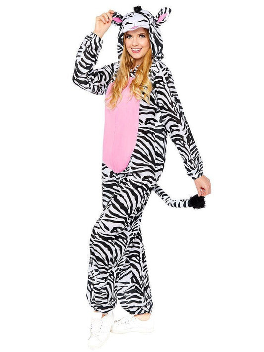Zebra Adult Onesie - Adult Costume