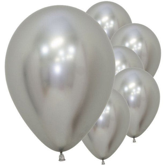 Silver Reflex Balloons - 12" Latex (50pk)