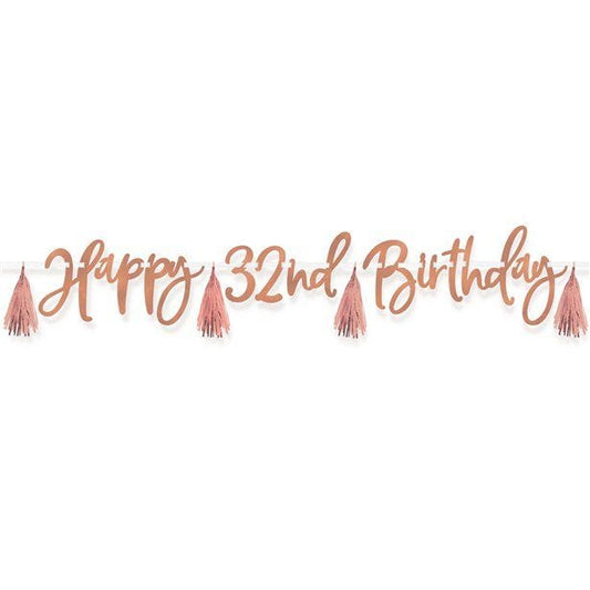 Rose Gold Happy Birthday Add-an-Age Banner - 2.74m