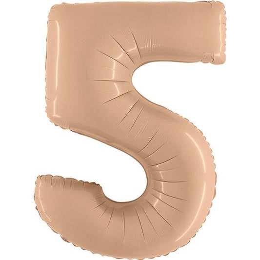 Number 5 Satin Nude Foil Balloon - 40"