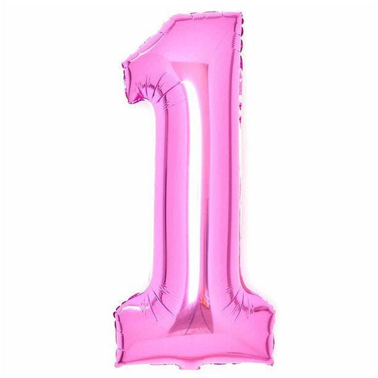 Number 1 Pink Foil Balloon - 34"