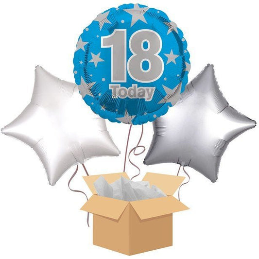 18 Today Blue Balloon Bouquet - Delivered Inflated