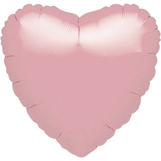 Metallic Pearl Pastel Pink Heart Balloon - 18'' Foil