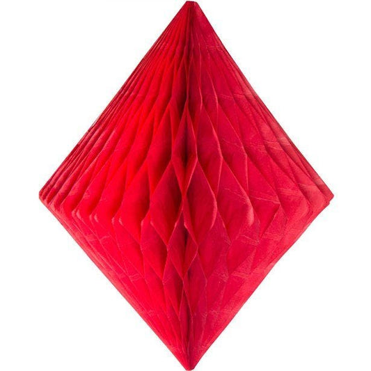Red Honeycomb Diamond Decoration - 30cm
