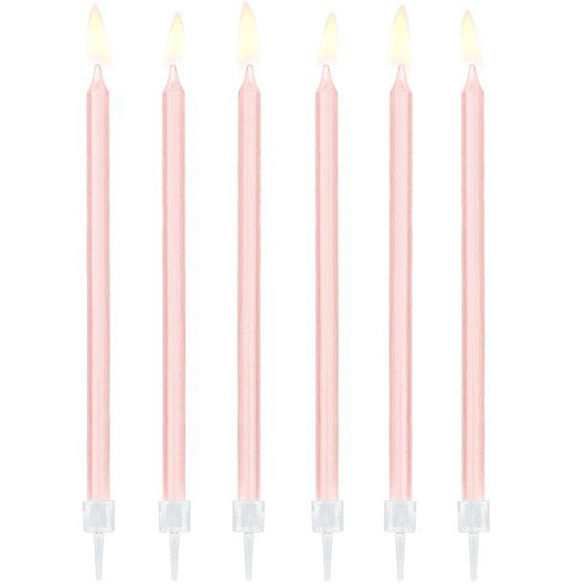 Light Pink Tall Candles - 14cm (12pk)