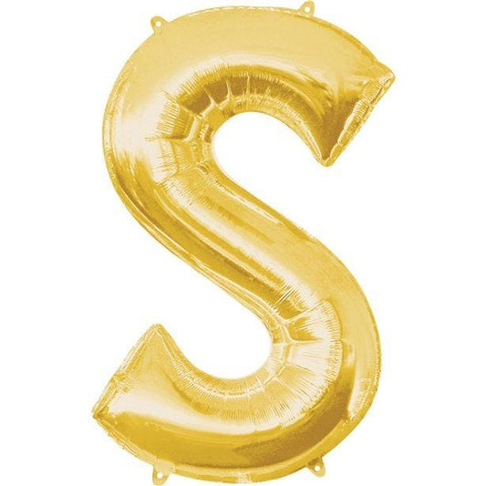 Gold Letter S Balloon - 16" Foil