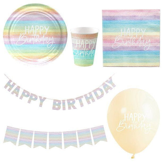 Pastel Rainbow - Deluxe Party Pack for 8