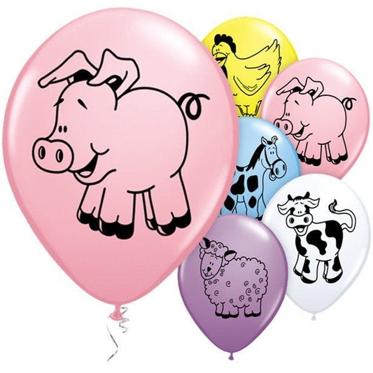 Farm Animal Balloons - 11" Latex (25pk)