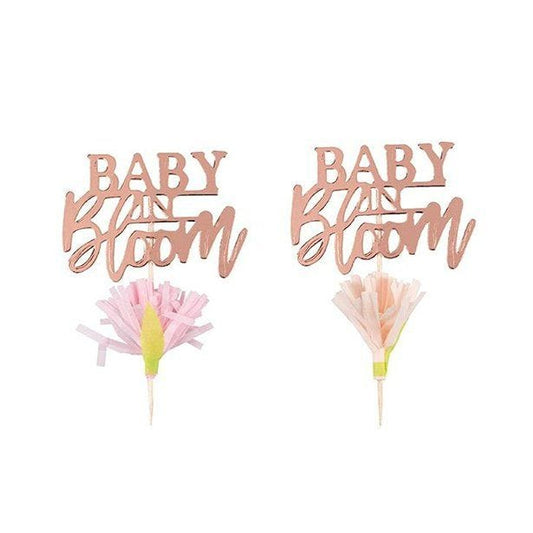 Baby In Bloom Cupcake Toppers (12pk)