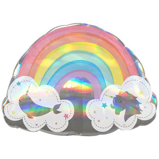 Magical Rainbow Holographic SuperShape Balloon - 28" Foil