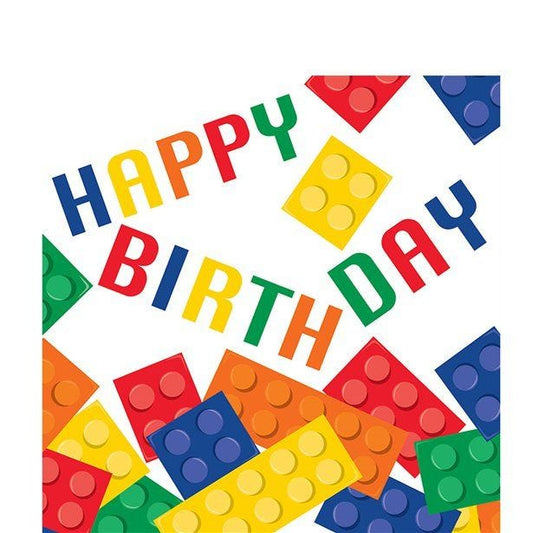 Block Party 'Happy Birthday' Paper Napkins - 33cm (16pk)