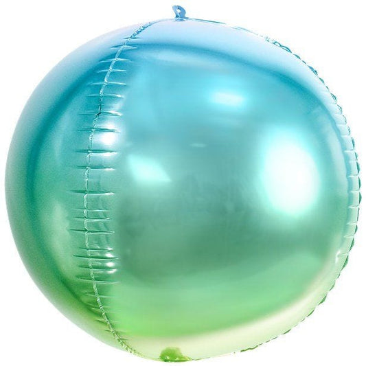Blue & Green Ombre Foil Balloon Ball - 14"