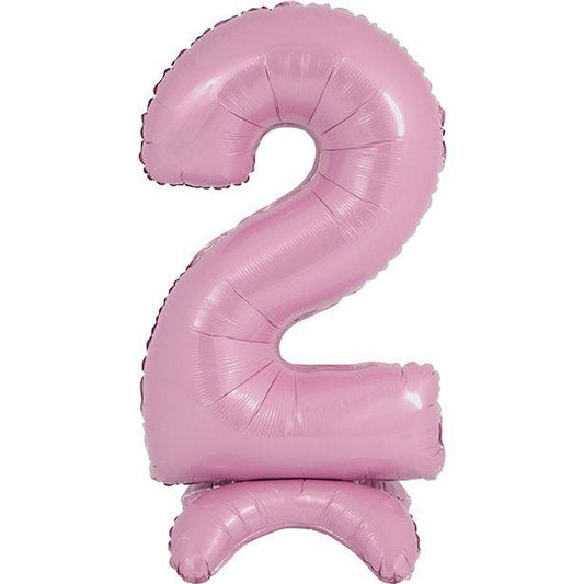 Number 2 Standing Pastel Pink Balloon - 25" Foil