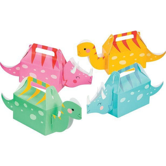 3D Dino Girl Party Boxes (4pk)