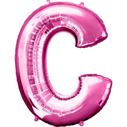 Pink Letter C Balloon - 34" Foil