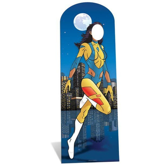 Female Superhero Stand-In Cardboard Photo Prop - 181cm x 66cm