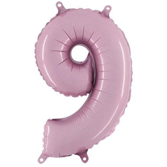 Number 9 Pastel Pink  Foil Balloon - 40"
