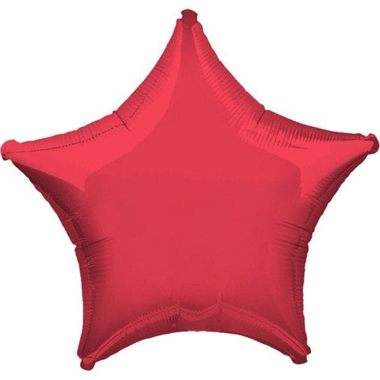 Metallic Red Star Balloon - 19'' Foil - Unpackaged