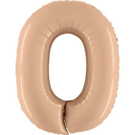 Number 0 Satin Nude Foil Balloon - 40"