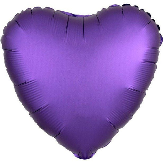 Purple Royale Satin Luxe Heart Foil Balloon -18"