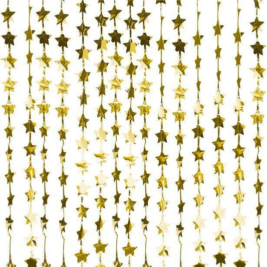 Gold Glitter Star Foil Backdrop Curtain - 2m