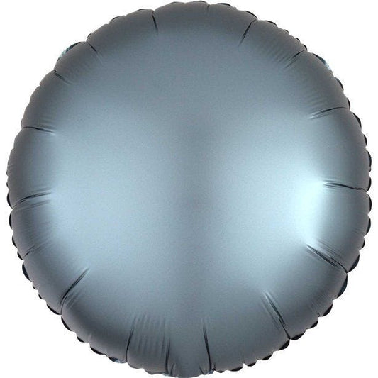 Steel Blue Satin Luxe Circle Foil Balloon - 18"