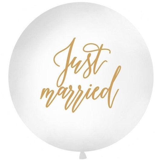 Gold Just Married Giant Balloon - 36" Latex