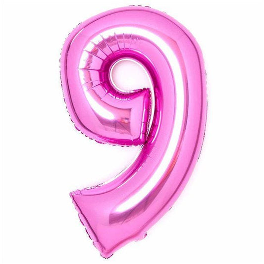 Number 9 Pink Foil Balloon - 34"