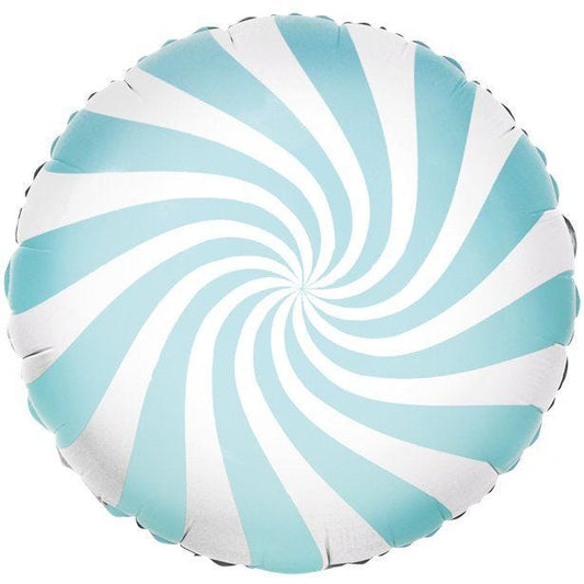 Light Blue Candy Swirl Foil Balloon - 18"