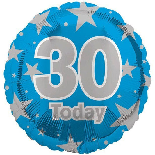 30th Blue Birthday Balloon - 18" Foil