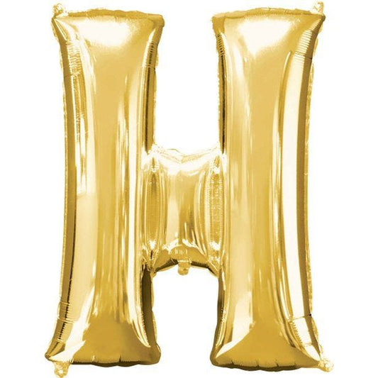 Gold Letter H Balloon - 16" Foil