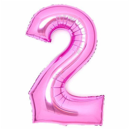 Number 2 Pink Foil Balloon - 34"